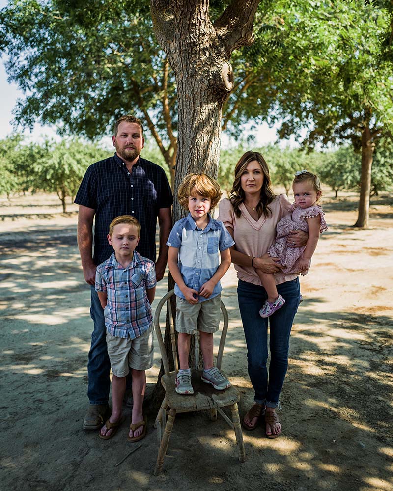 Hanford farmer Robert Smith, his wife Courtney and their three children.