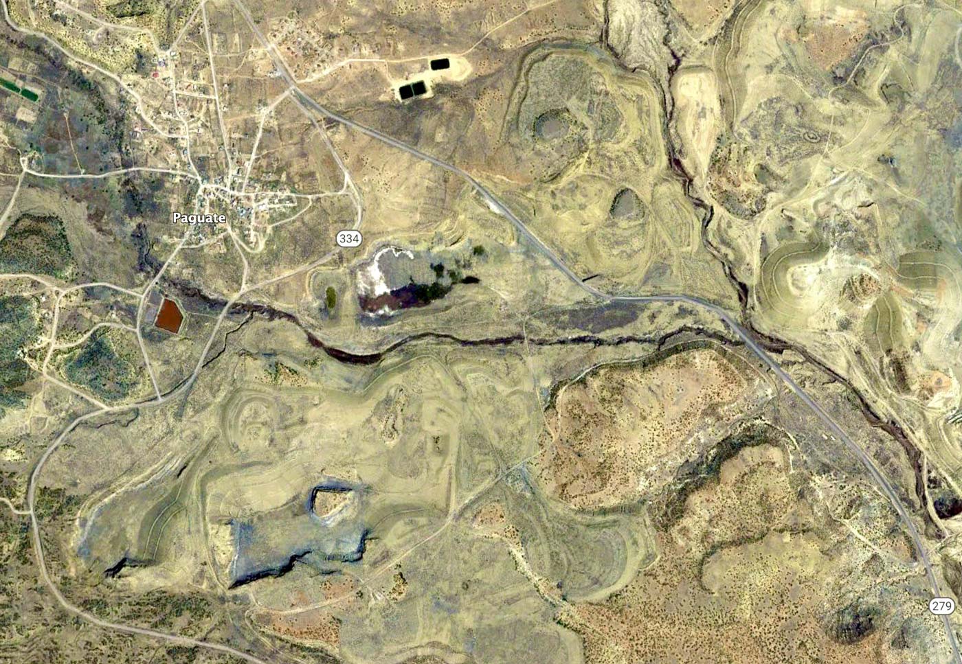 Satellite image of Jackpile mine